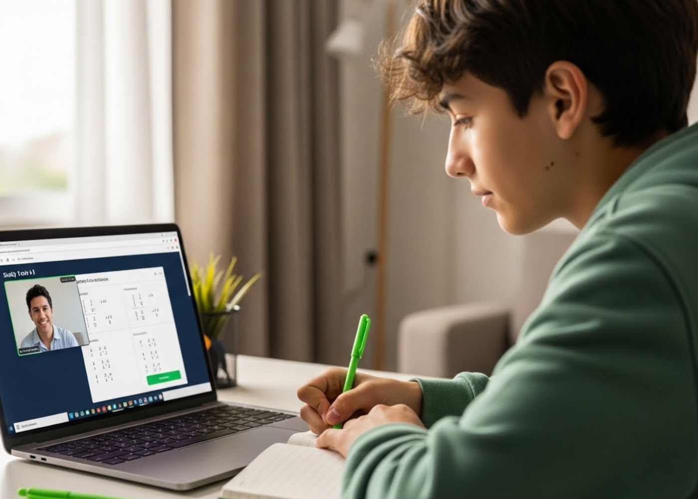 Estudiante tomando clase online con Futurum
